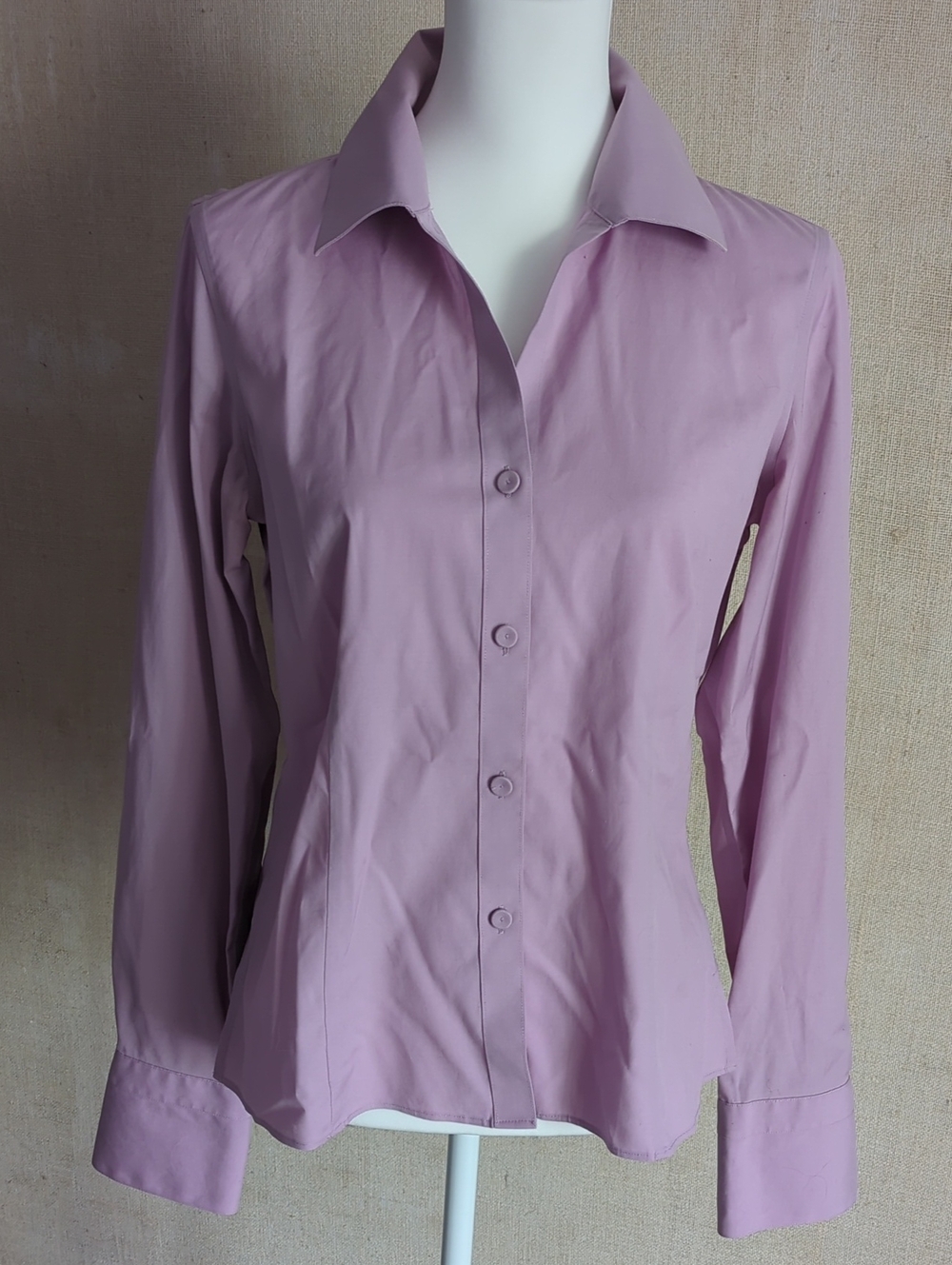 Talbots Lilac Button-Down Tailored Long Sleeve Shirt
